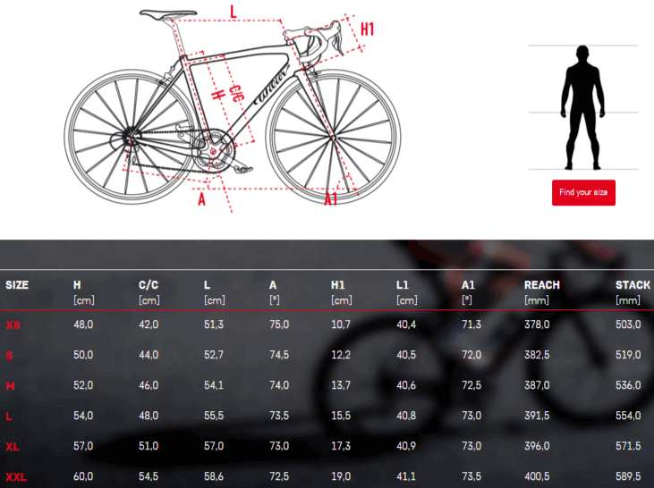 Wilier cento 1 on sale sr size chart